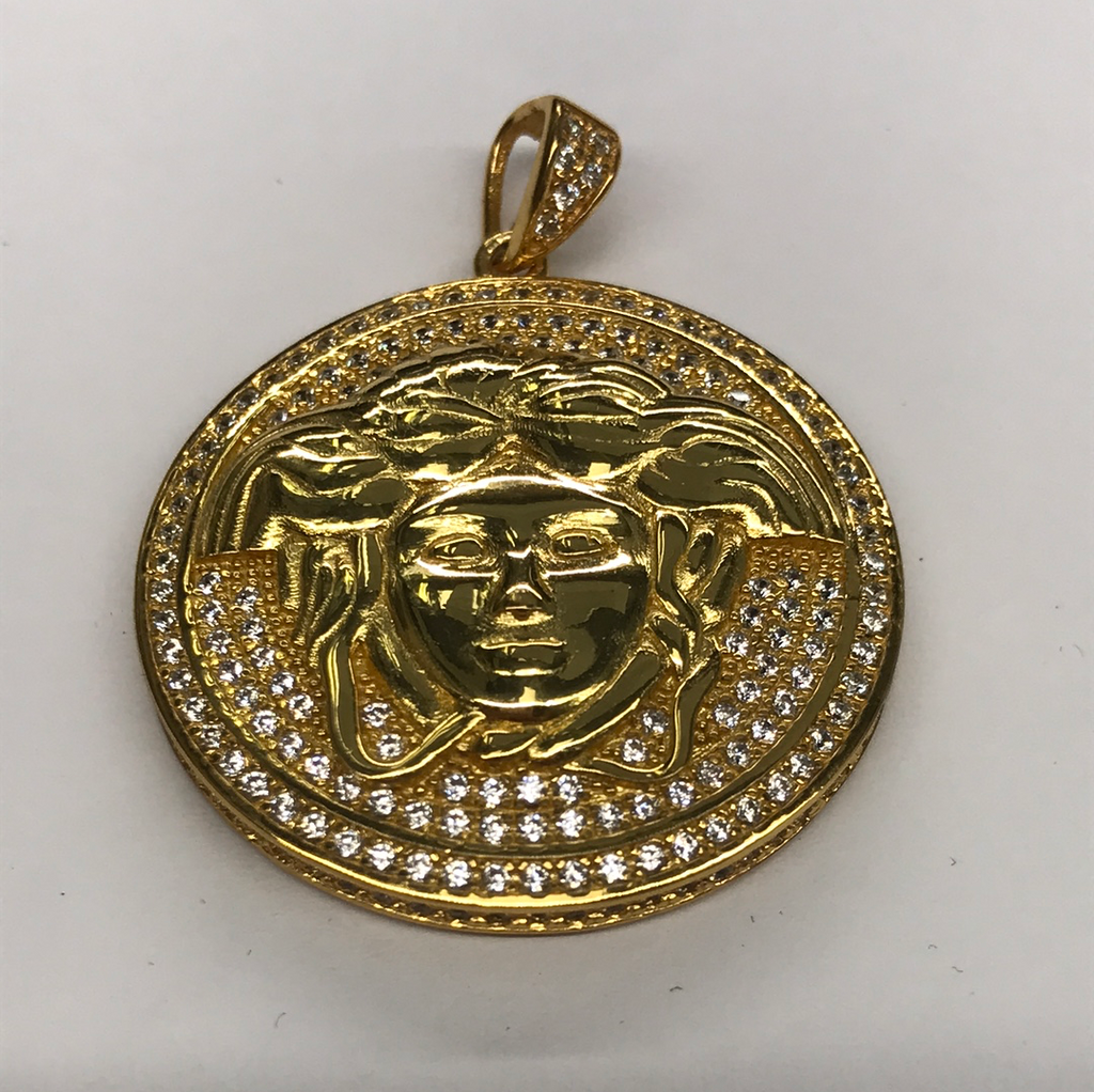 Silver And Gold Plate Stone Set Pendent