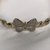 9ct Ladies Butterfly Stone Set Bangle