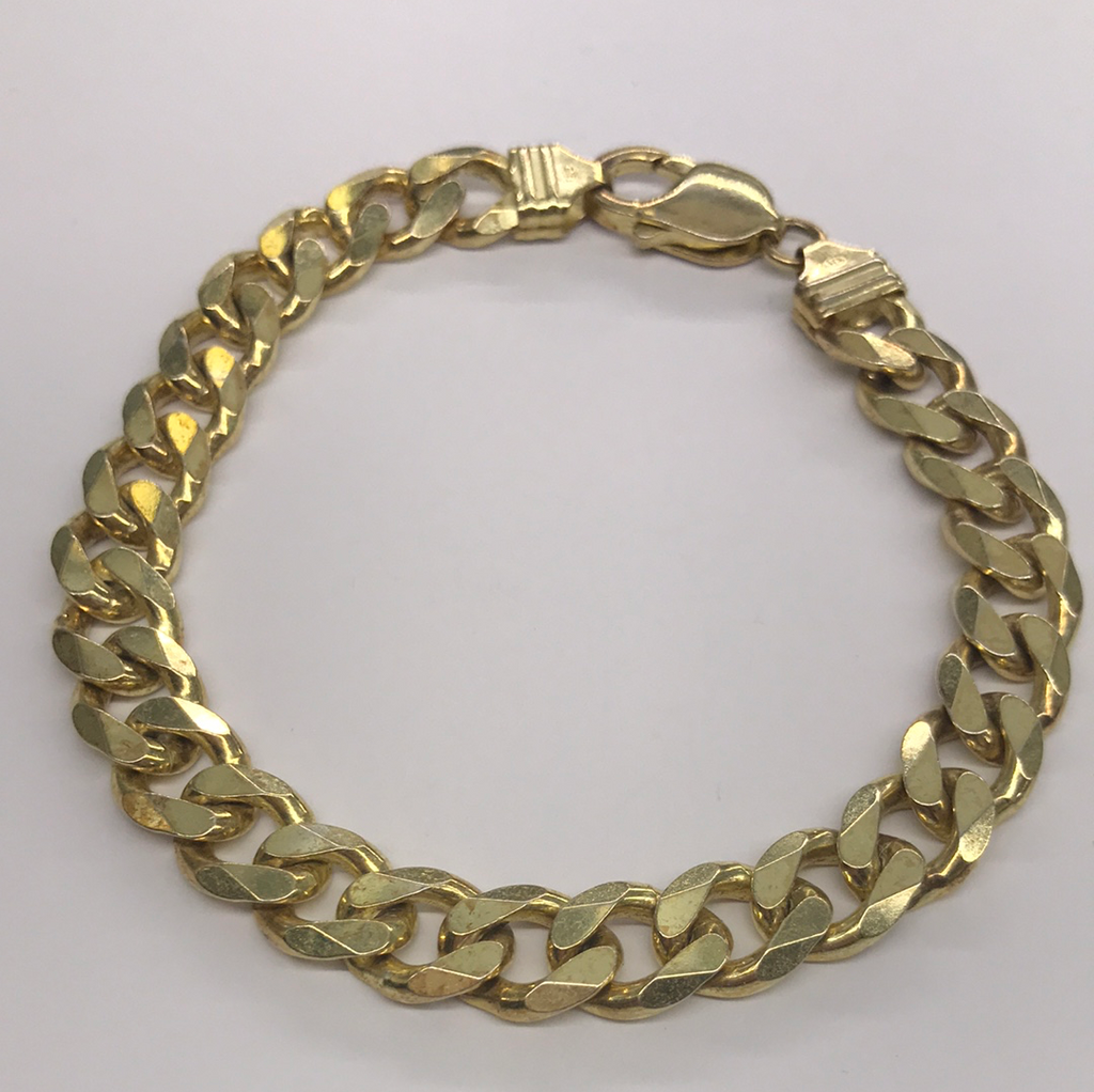 Silver And Gold Plate Flat Curb Bracelet
