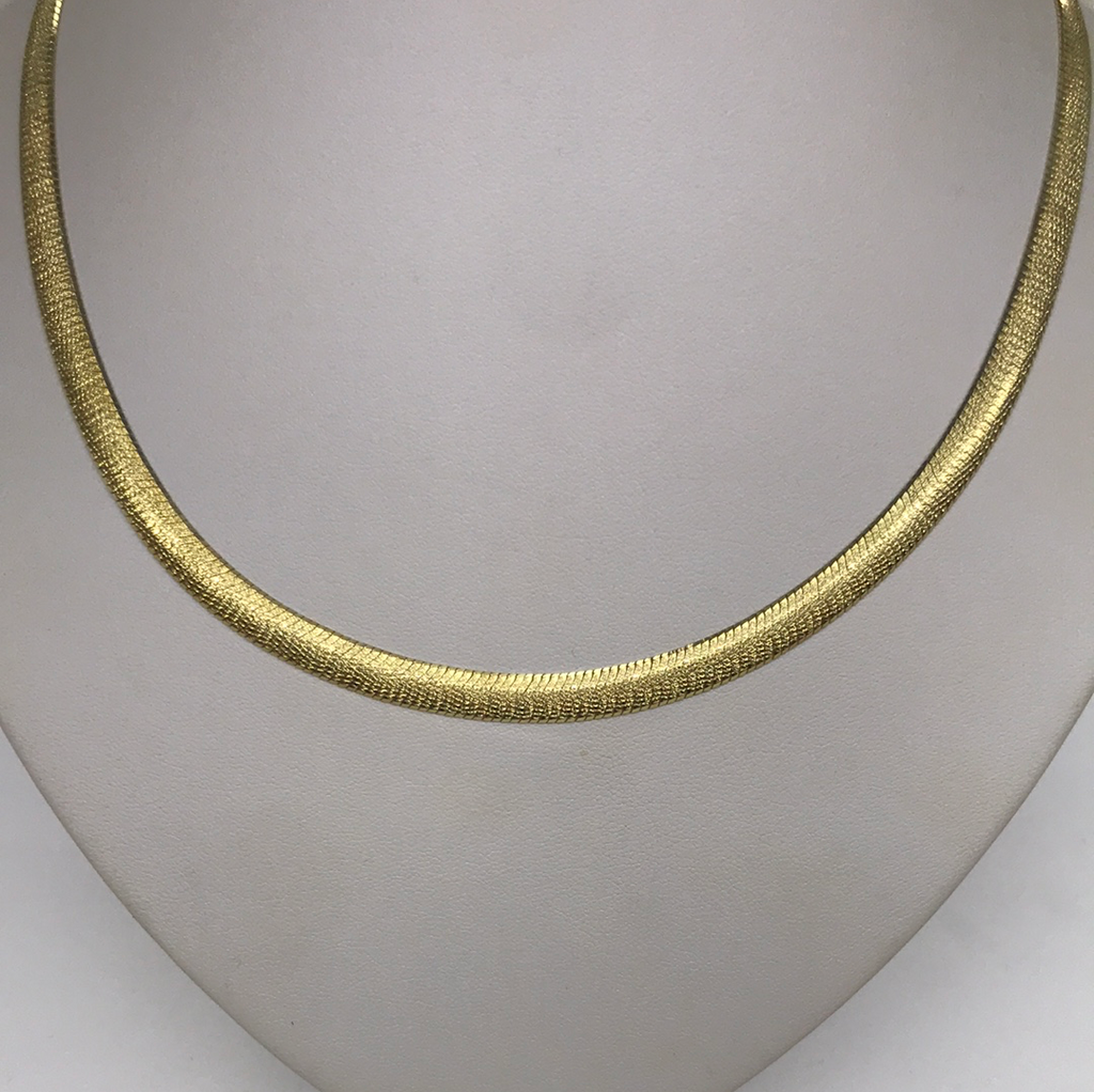 Sterling Silver And Gold Plate Flat Snake Necklace